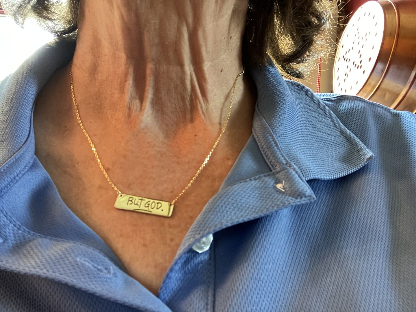 Customer photo review of but God necklace