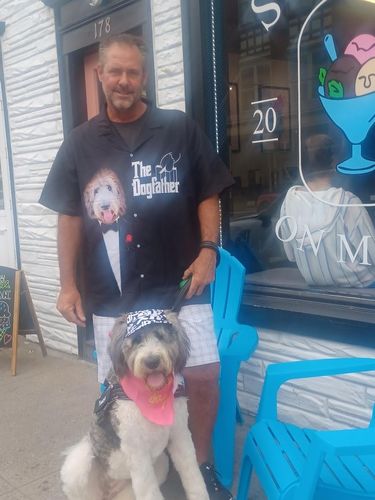 Customer photo review of Custom Hawaiian Shirt (The Dogfathers: 1-4 Pets)
