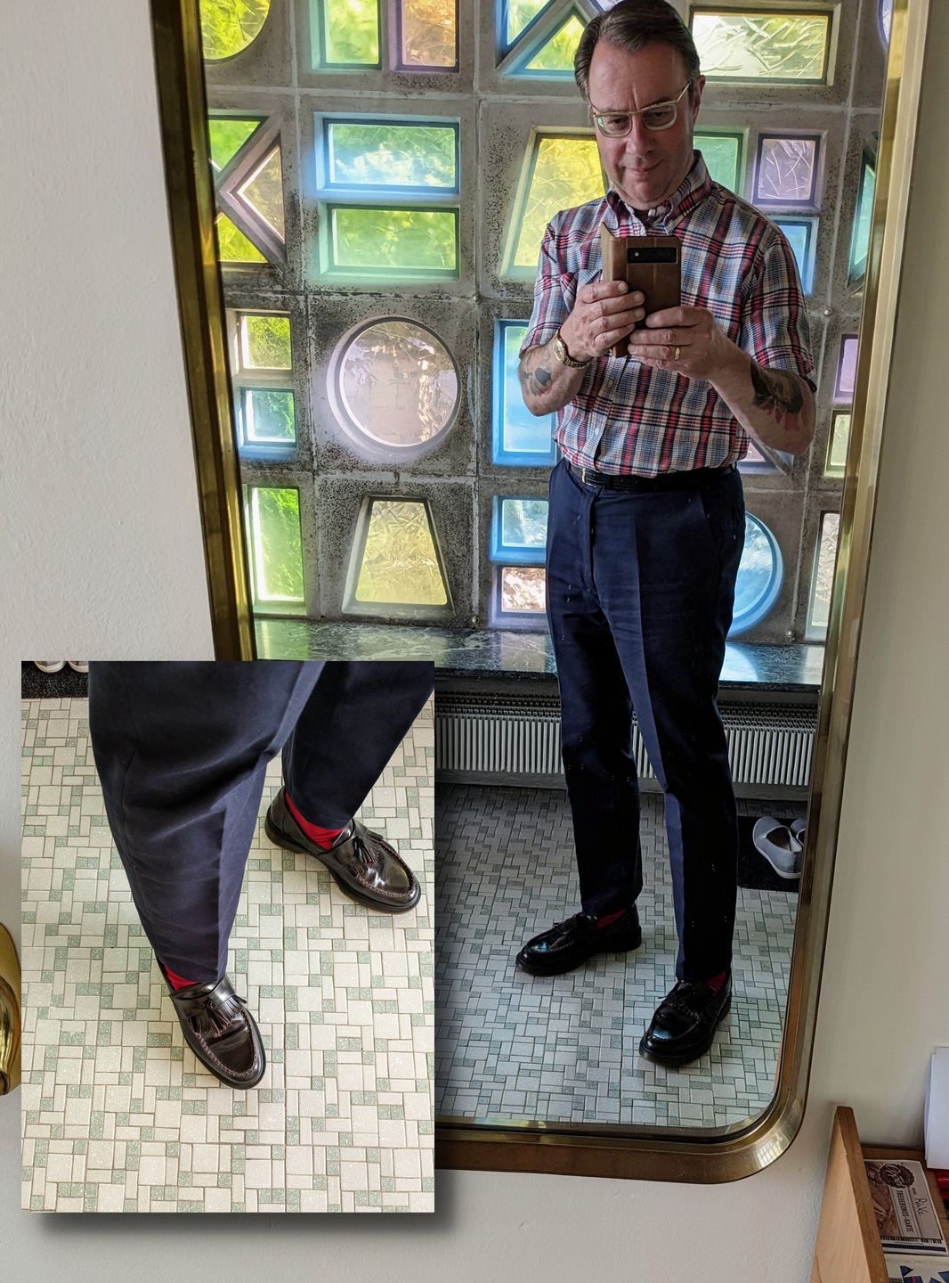 Customer photo review of Sta Prest Trousers - Stone
