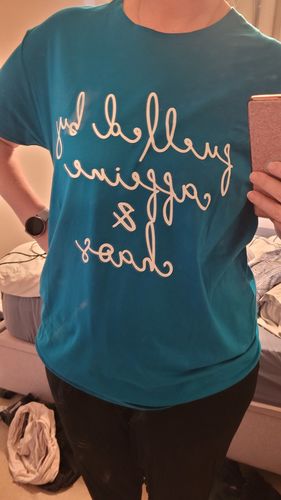 Customer photo review of Fuelled by Caffeine & Chaos Tee (MRK X)