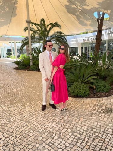 Customer photo review of RENT Aje Hot Pink Mimosa Cutout Midi Dress (RRP £488)