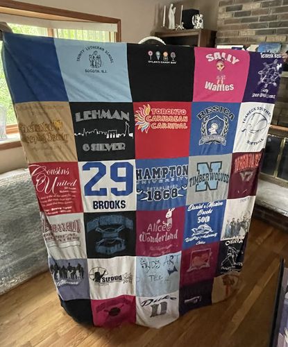 T-shirt quilt featuring timberwolves by Ellen from NJ