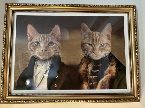 Customer photo review of The Baron & The Count  – Custom Vintage Pet Portrait