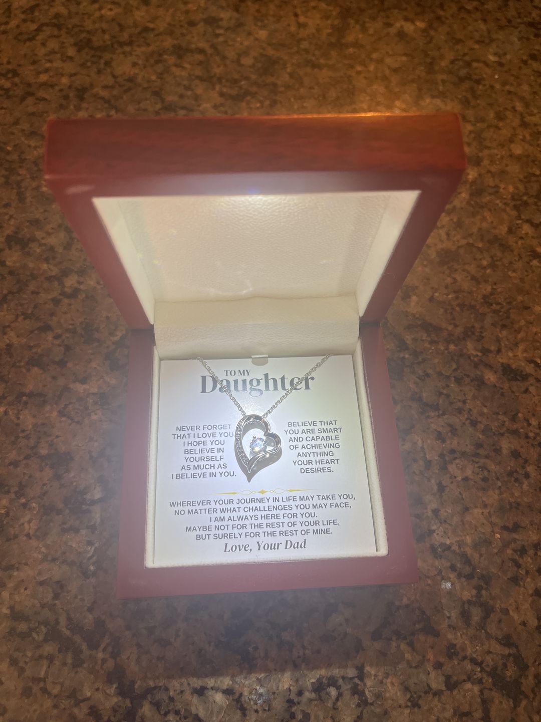 Customer photo review of To My Daughter - Love Dad - Necklace Gift Set - SS346