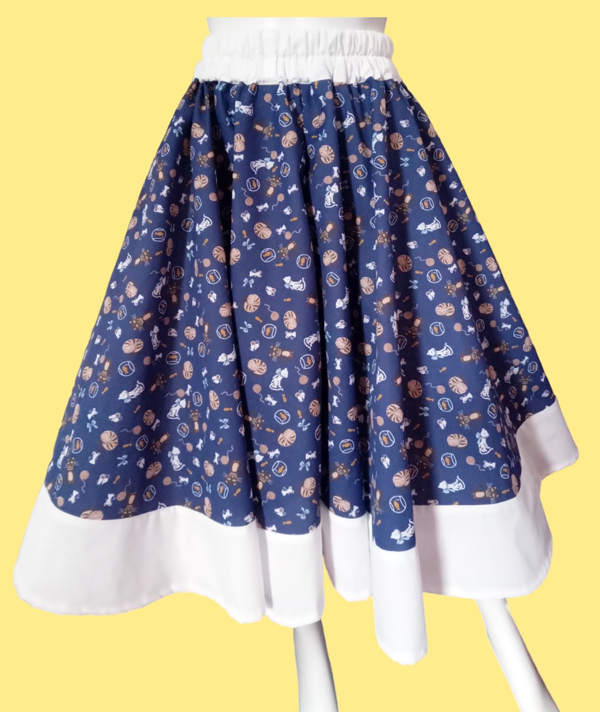 Customer photo review of Cats, Mice and Fish on Navy Polycotton Fabric