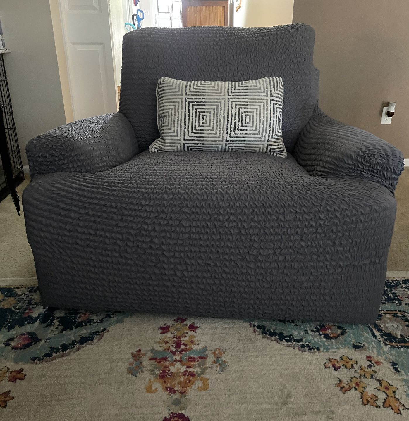 Customer photo review of Arm Chair Cover - Charcoal, Microfibra Collection