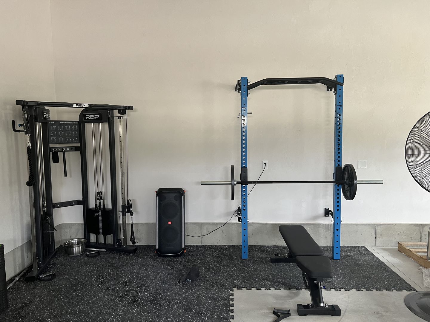 Customer photo review of RitFit Rubber Flooring Gym Mats Interlocking Tiles 0.25'' Thickness