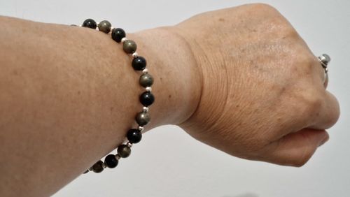 Customer photo review of Bracelet de Chance et Protection en Pyrite & Tourmaline | Argent 925