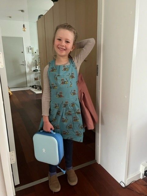Customer photo review of Rainbow Tigers Pinafore Dress