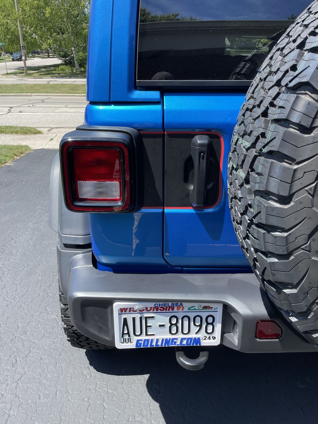 Customer photo review of Tailgate Handle Graphic for Wrangler JL JLU