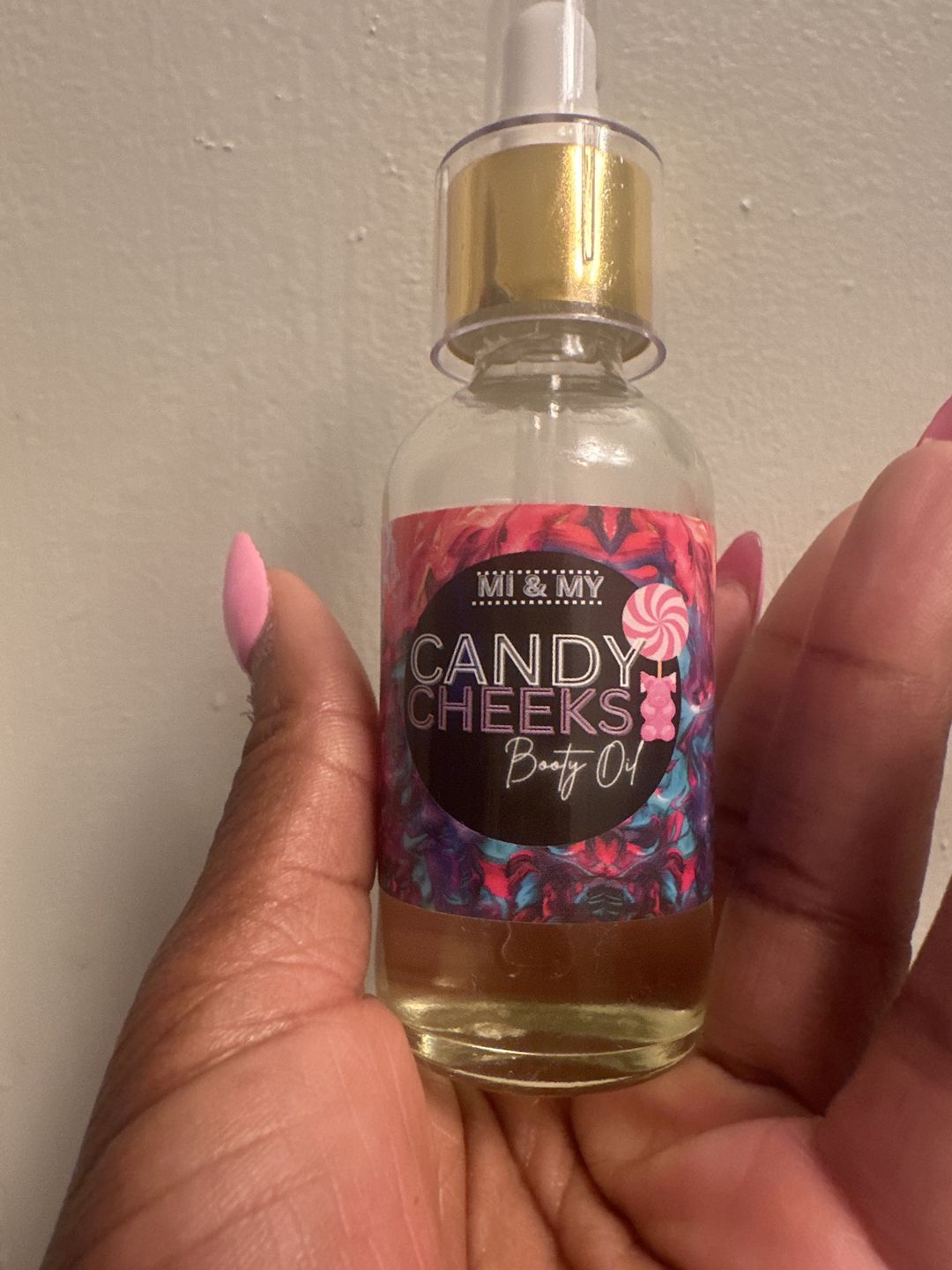 Customer photo review of Candy Cheeks Booty Oil - 3pk