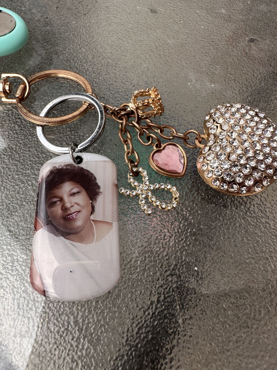 Customer photo review of I Will Carry You With Me Until, Personalized Keychain, Memorial Gifts, Custom Photo