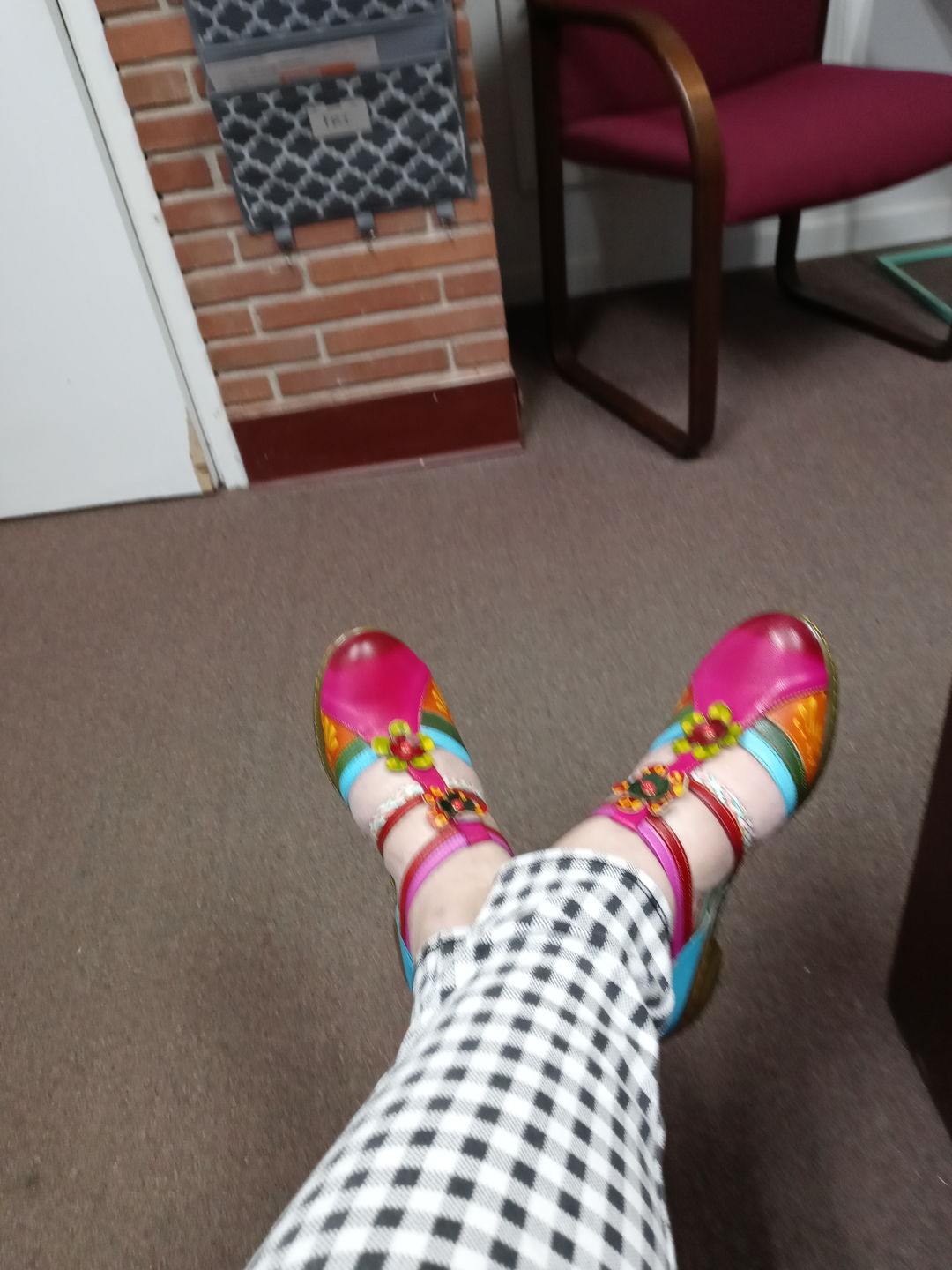 Customer photo review of Women Bohemian Leather Printing Stitching Non-slip Breathable Sandals