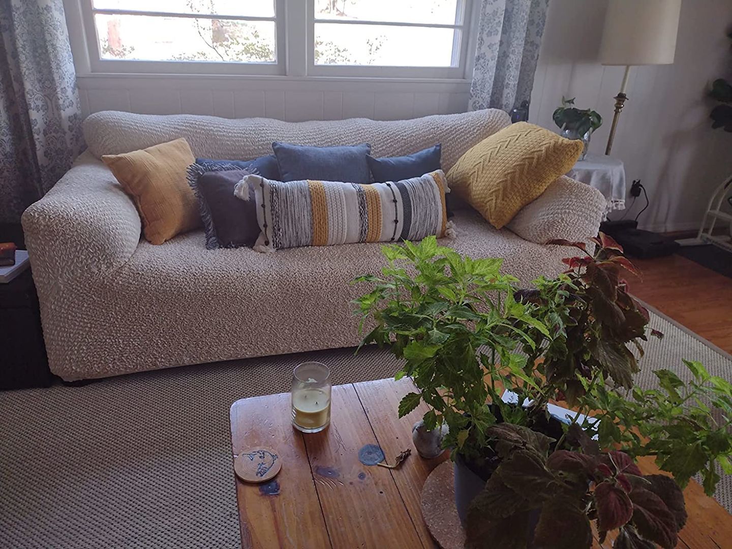Customer photo review of 4 Seater Sofa Cover - Beige, Microfibra Collection