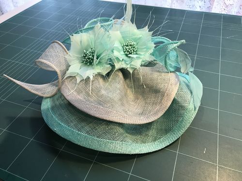 Customer photo review of Goose feather rose flower for millinery fascinators wedding hats FM024