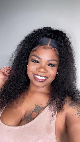 Customer photo review of Melting! Glueless Curly Swiss HD Undetectable Lace 5x5 HD Lace Closure Wig