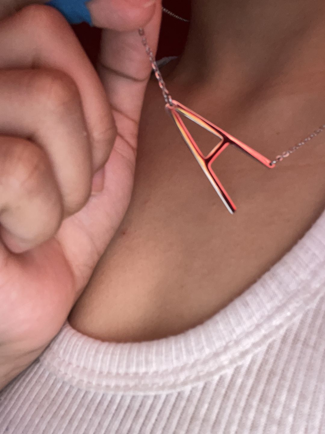 Customer photo review of Large Letter Necklace