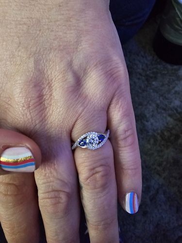 Customer photo review of 3-Stone Woven 0.8ct CZ Ring in Sterling Silver