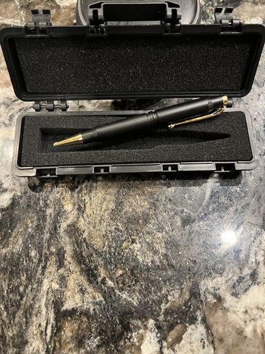 Customer photo review of .308 Real Bullet Authentic Brass Casing Refillable Twist Pen - Tactical Gift Box - Matte Black