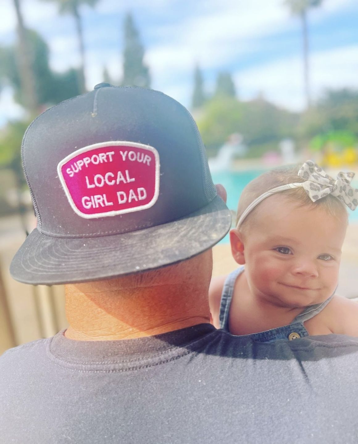 Customer photo review of Support Your Local Girl Dad Flat Bill Trucker