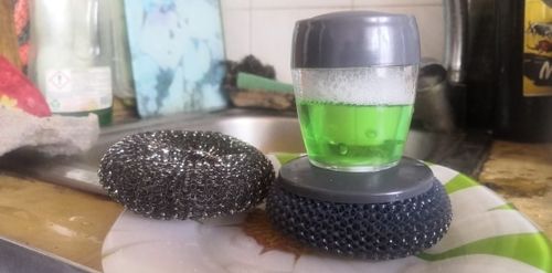 Customer photo review of Cleaner Pro° PalmBrush - Sæbedispensering Håndfladebørste