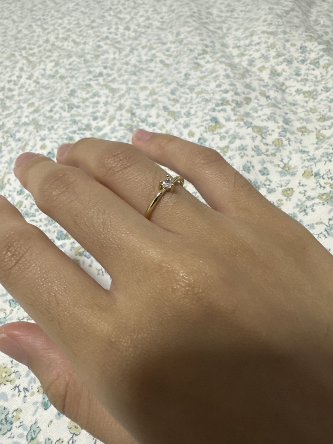 Customer photo review of 'Small Love' Crystal Heart Ring