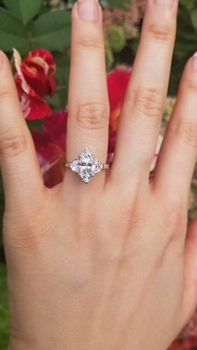 Customer photo review of 3-Stone 1.6ct Marquise CZ Ring in Sterling Silver