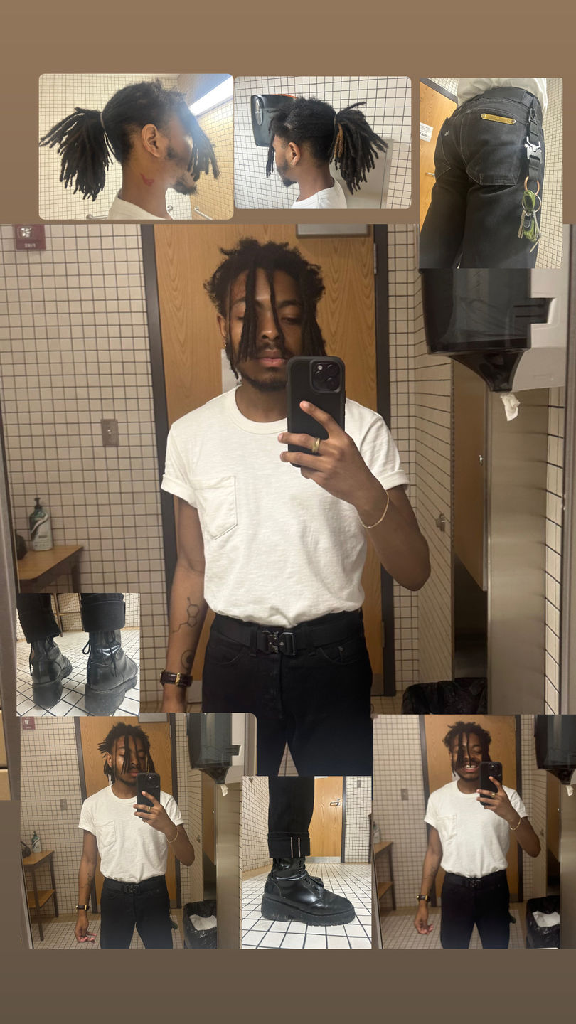 Customer photo review of 7.4 oz Slub Cotton Loopwheel Tubular Pocket T-Shirt - White