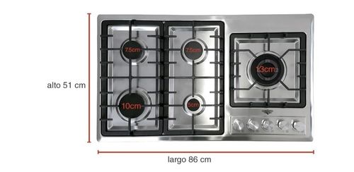 Customer photo review of Parrilla de Gas Empotrable Acero Inoxidable 5 Quemadores Premium