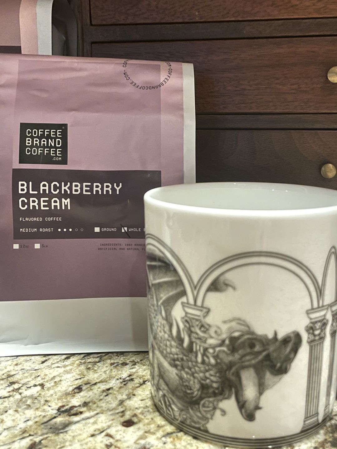 Customer photo review of Blackberry Cream Flavored Coffee
