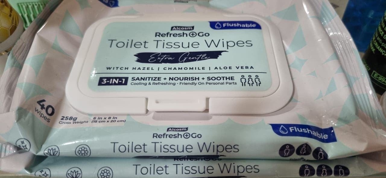Customer photo review of Alcosm™ Flushable Toilet Wipes - 40 Wipes ( 40s' x 3 Packs )