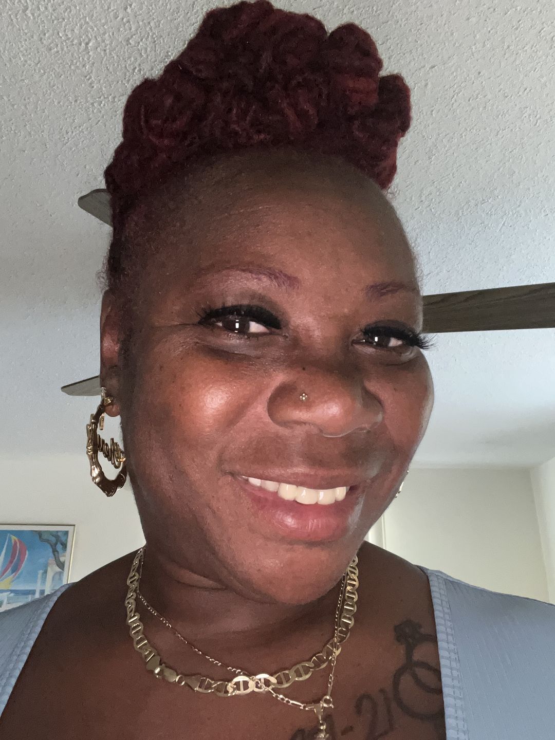 Customer photo review of Bamboo Name Earrings