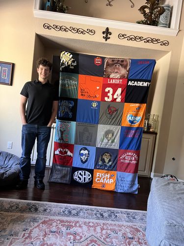 T-shirt quilt from organization, academy by Laura from TX