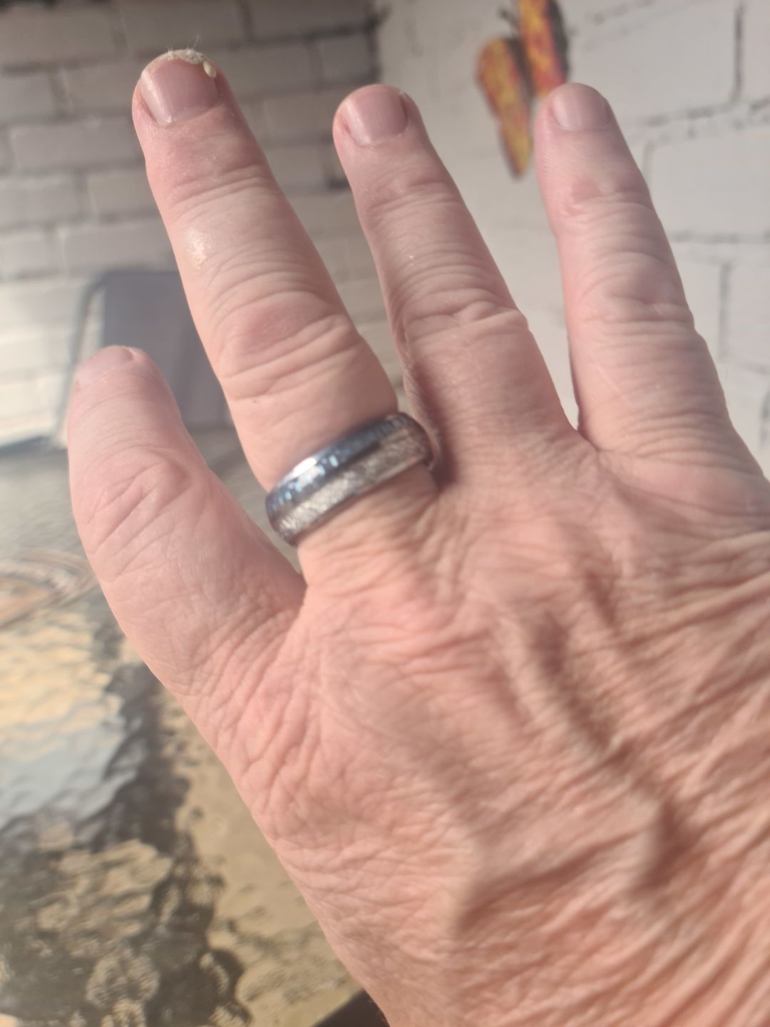 Customer photo review of The Steely Blue Wonder Ring Set