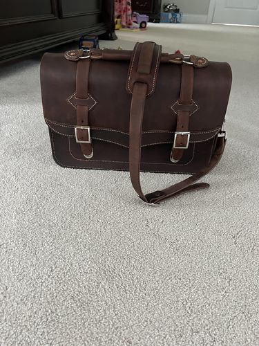Customer photo review of No.60 | Western Leather Laptop Bag (Digital Pattern)