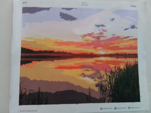 Customer photo review of Malen nach Zahlen - Sonnenuntergang am See