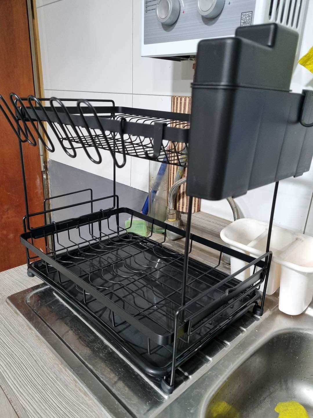 Customer photo review of Secador Escurridor Loza Platos 2 Niveles Organizador Cocina
