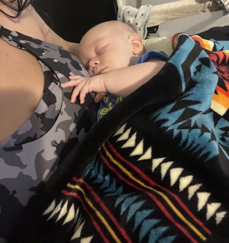 Customer photo review of Ultra Comfort Active Nursing Bra (Black Camo)