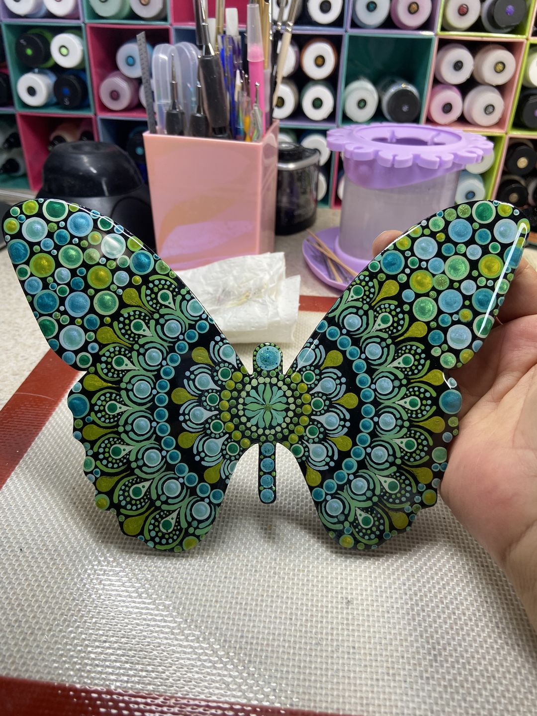 Customer photo review of Unfinished Wood Butterfly Silhouette - Craft- up to 24" DIY
