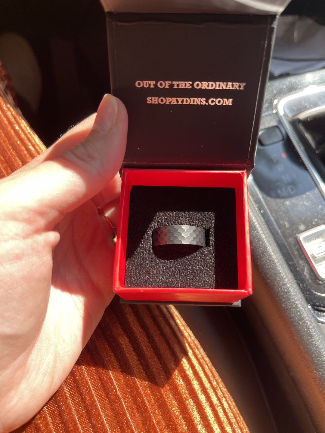 Customer photo review of BANDIT | Black Ring, Black Hammered Tungsten