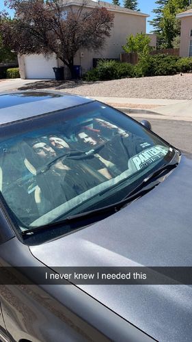 Customer photo review of Pantera Car Sun Shade Rock Band Sun Visor Fan Gift Universal Fit 174503