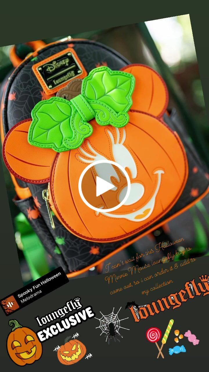 Customer video review of 707 Street Exclusive - Loungefly Disney Glow in the Dark Pumpkin Minnie Mouse Mini Backpack