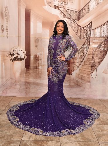 Customer photo review of Lover Purple Diamante Dress (Ready To Ship)
