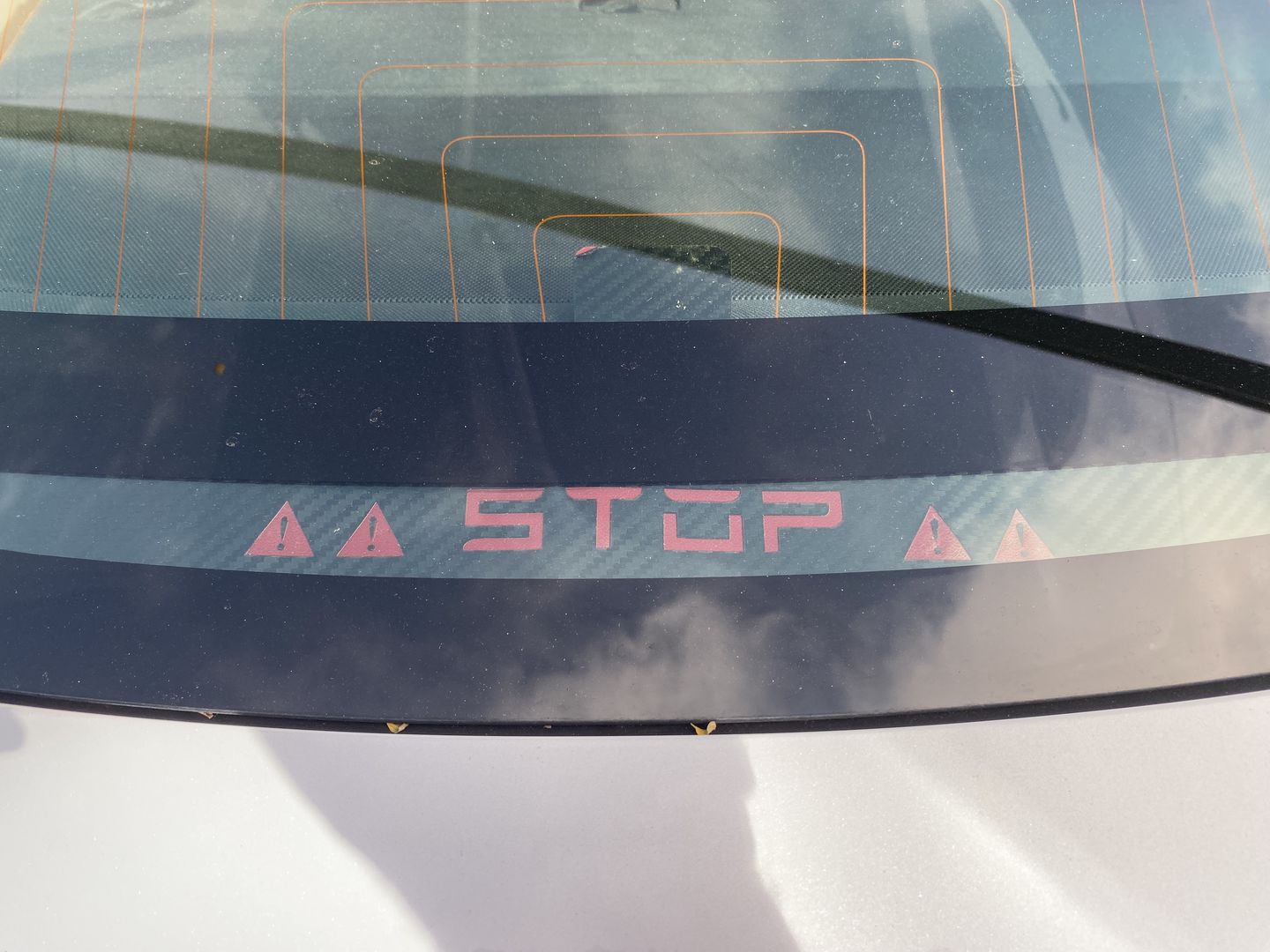 Customer photo review of Custom Rear Windscreen Brake Light Decals For Tesla Model 3 2017-2023