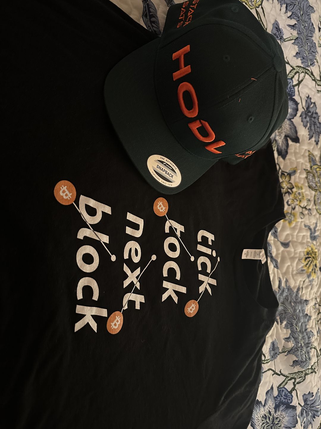 Customer photo review of Vintage Bitcoin Sunset T-Shirt