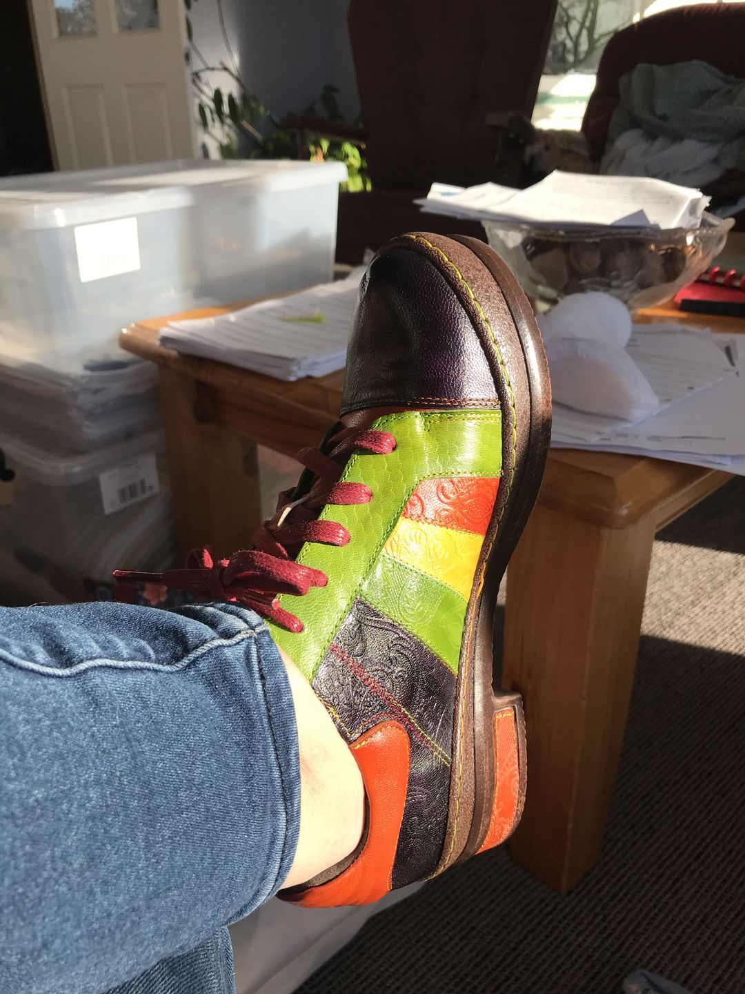 Customer photo review of Retro Hand-polished Rainbow Flat Shoes