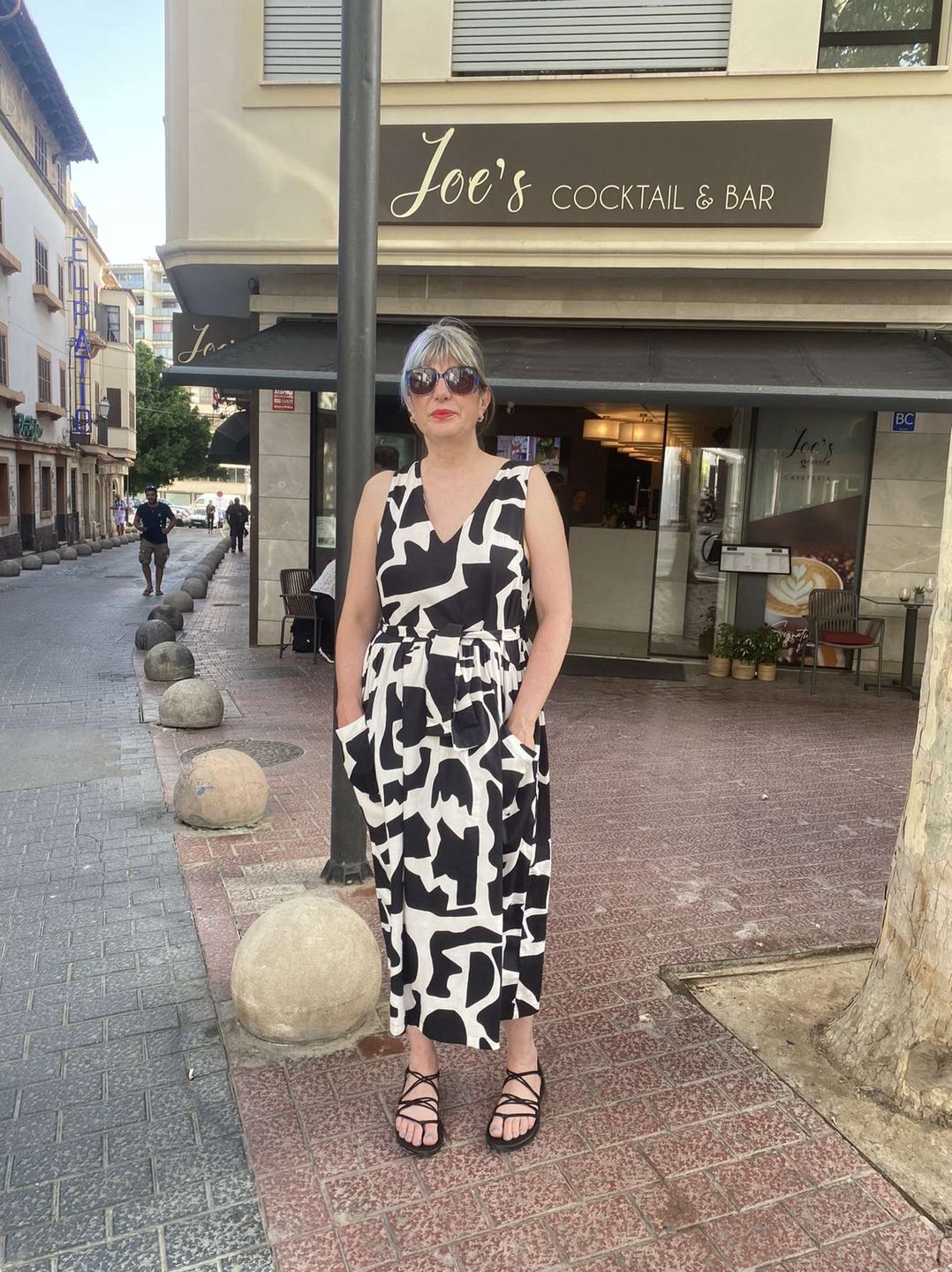 Customer photo review of Monochrome Giraffe Sunny Days Smock Dress