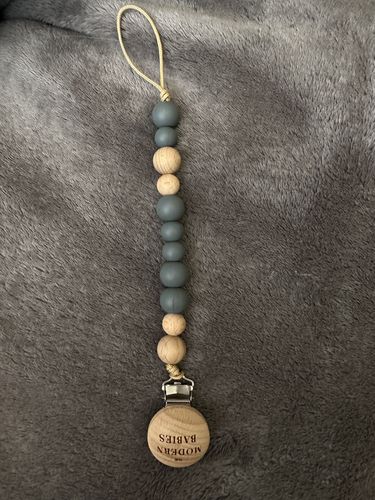 Customer photo review of Pacifier Clip (Navy Blue)