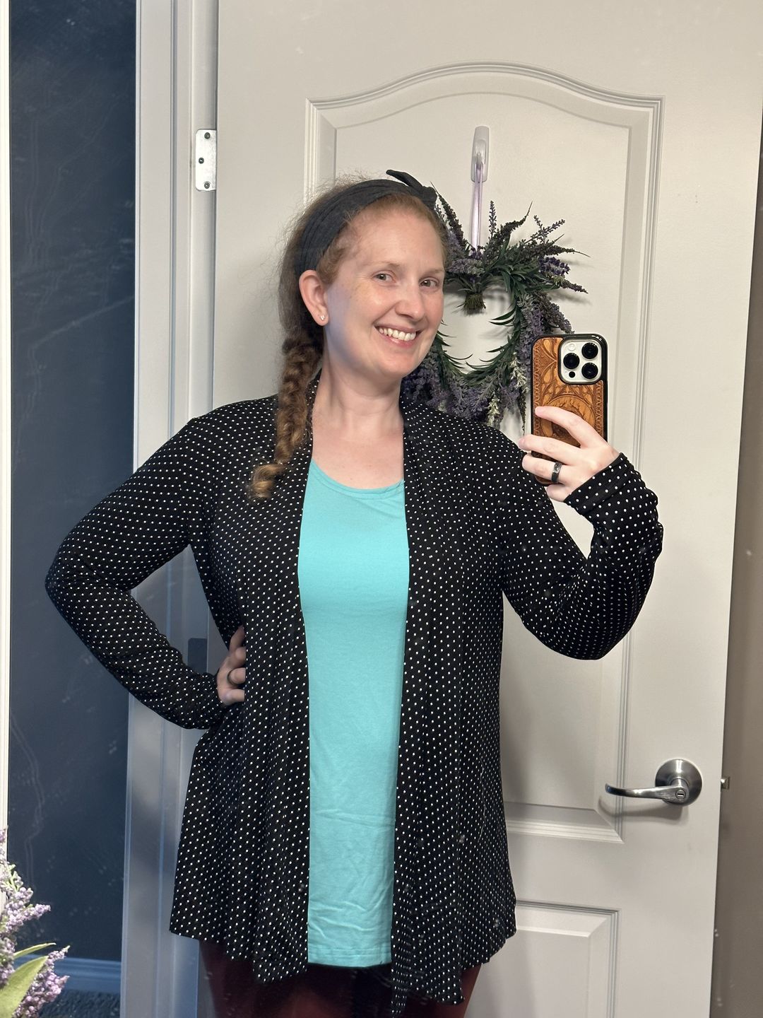 Customer photo review of *Pre-Sale* Layer Cardi with Patches