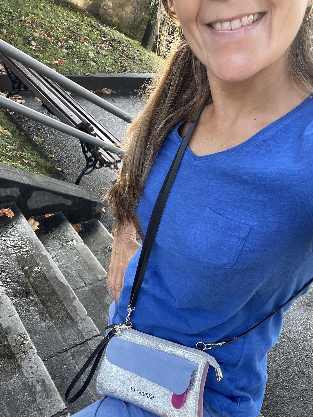 Customer photo review of Riñonera multifunción ELEGANT NANO "Silver Sky" · Piel · Pieza Exclusiva Núm. 18147